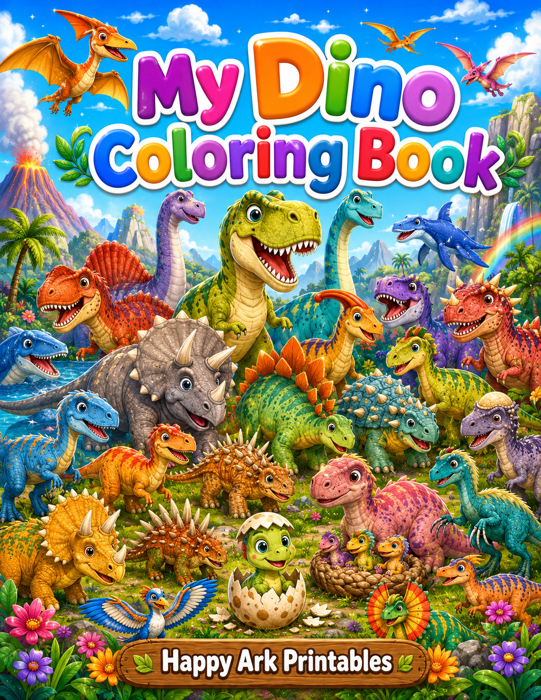 Dinosaur Coloring Book + Activities for Kids | Printable PDF
