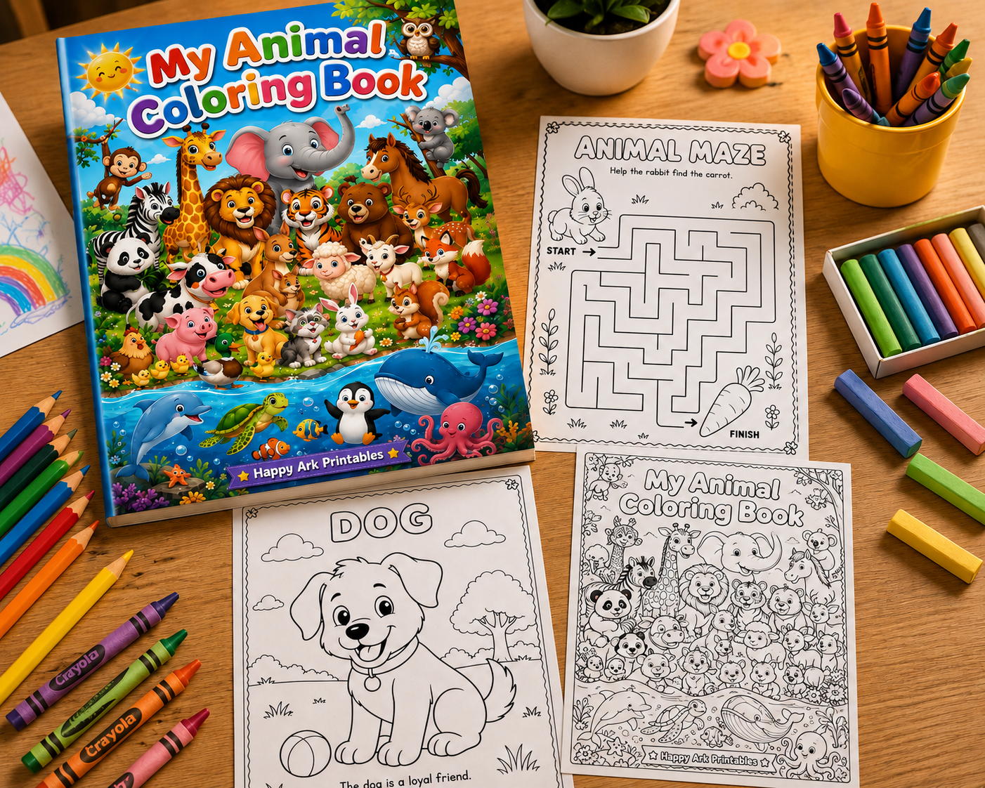 Animals Coloring Book + Activities for Kids | Printable PDF