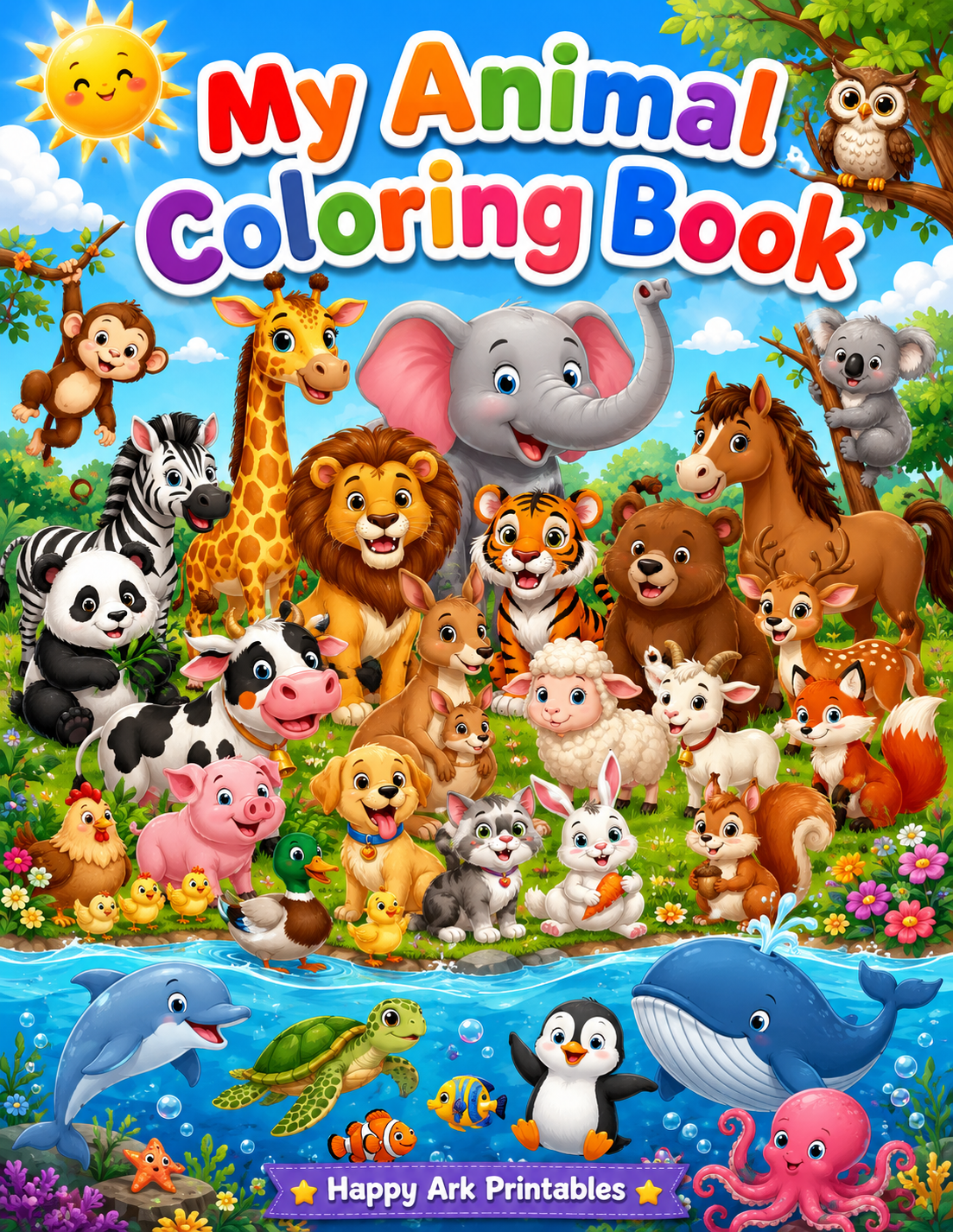 Animals Coloring Book for Kids | 31 Printable PDF Pages