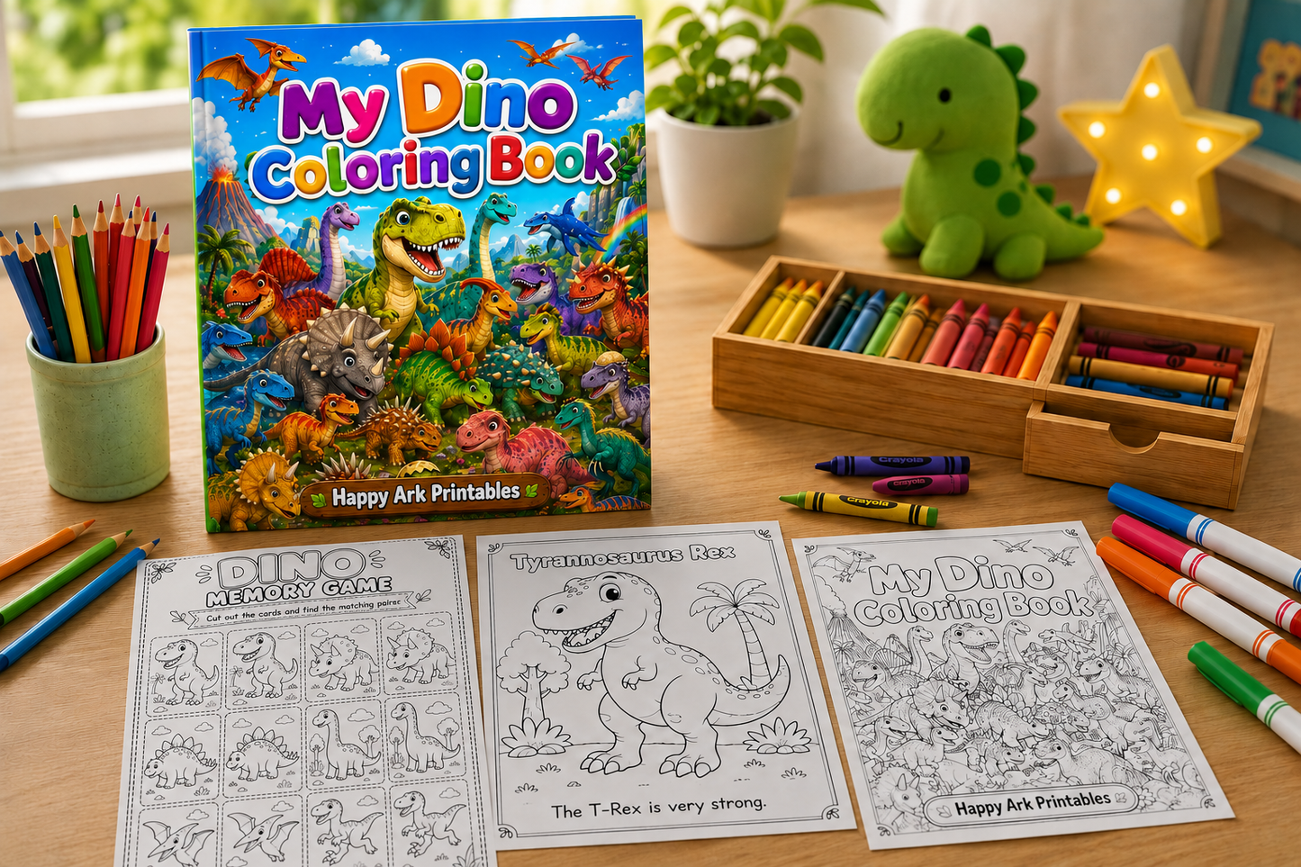 Dinosaur Coloring Book + Activities for Kids | Printable PDF