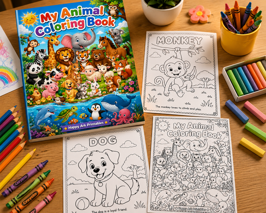 Animals Coloring Book for Kids | 31 Printable PDF Pages